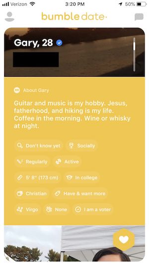 bumble profile example