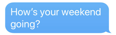 Bad example of a text message after a first date