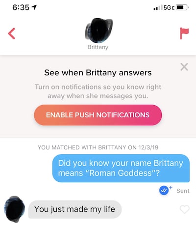 Tinder first lines