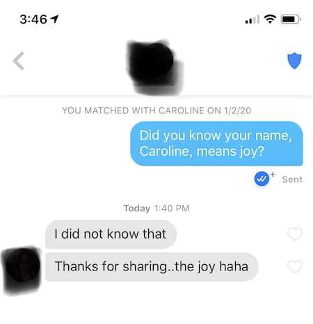 Joy on tinder