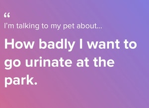 i'm talking to my pet about