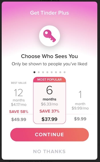 tinder plus choose who sees you