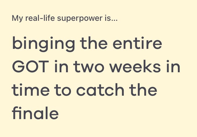 my real life superpower is