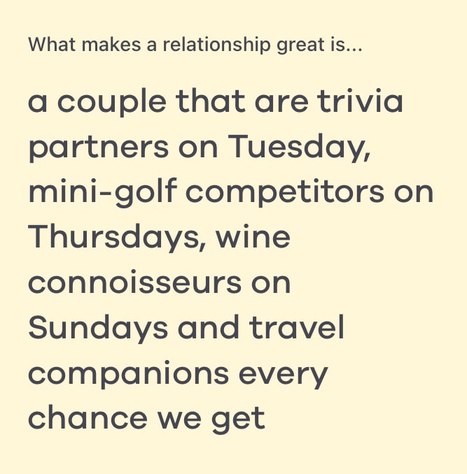 what makes a relationship great is 