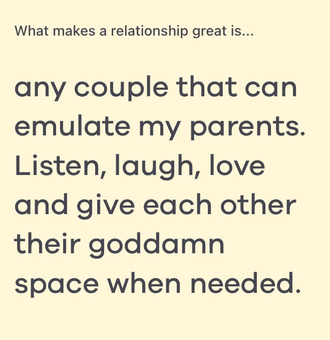 what makes a relationship great is 