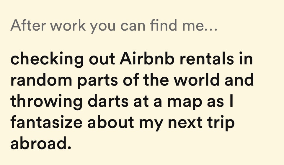 after work you can find me bumble