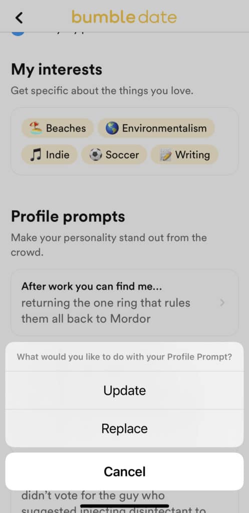 dating app profiles