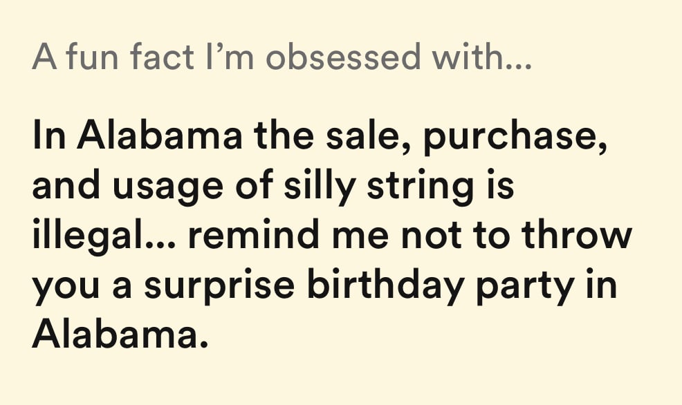 a fun fact i'm obsessed with