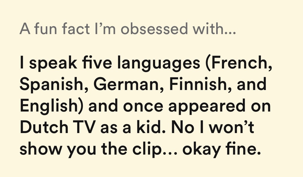 a fun fact i'm obsessed with