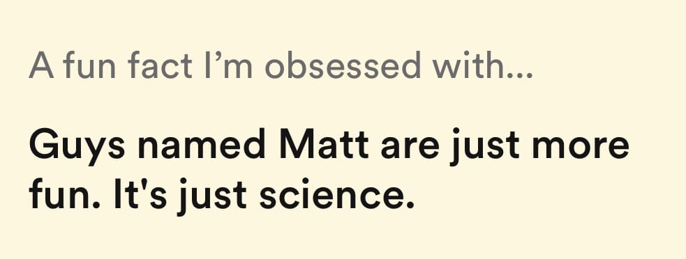 a fun fact i'm obsessed with