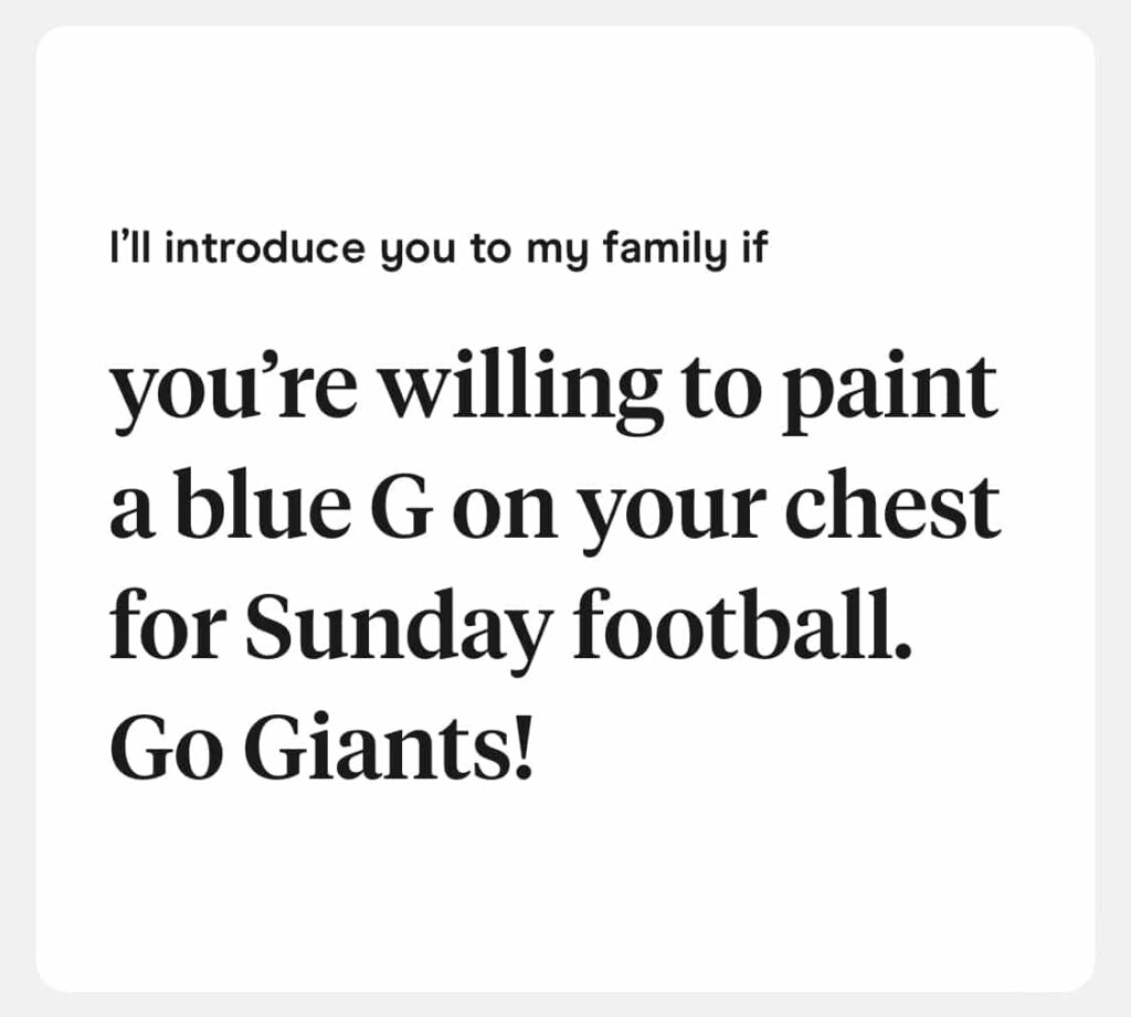 I’ll introduce you to my family if