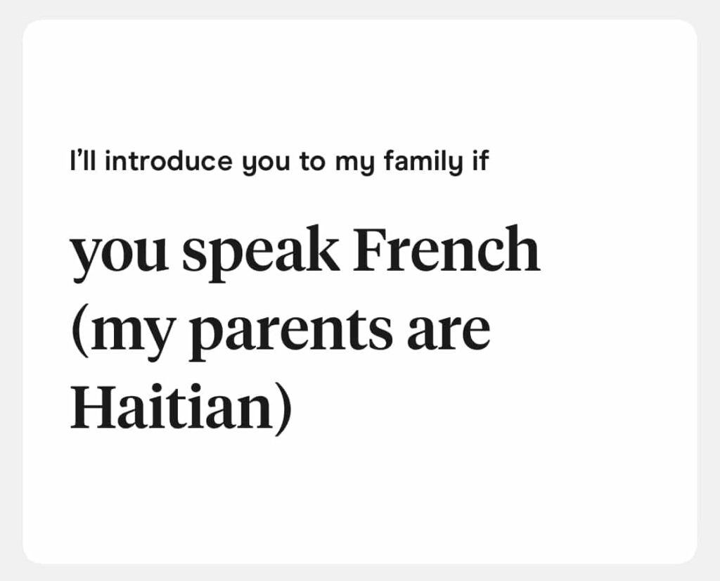 I’ll introduce you to my family if