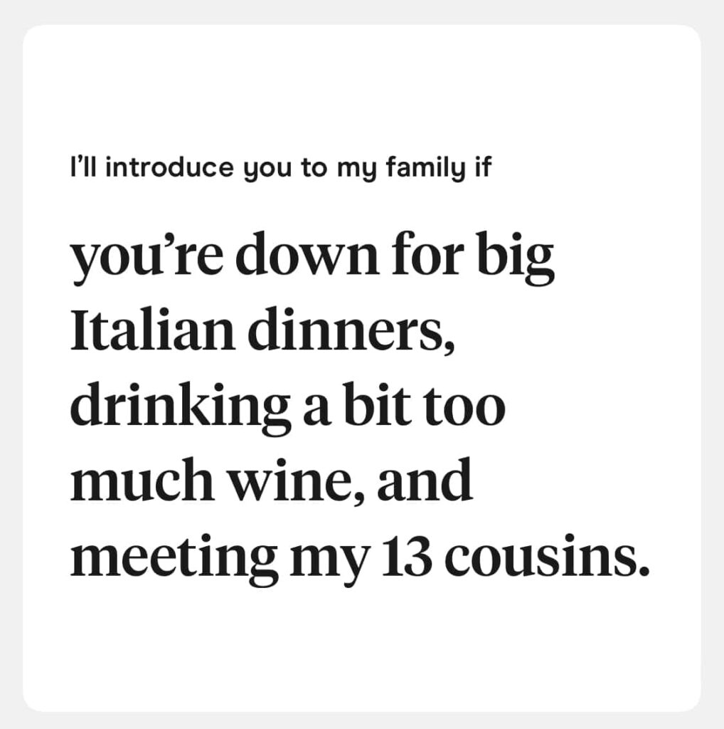 I’ll introduce you to my family if