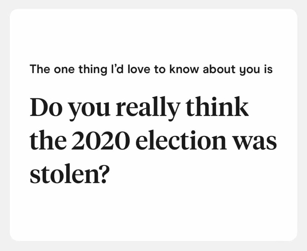 the one thing I'd love to know about you is