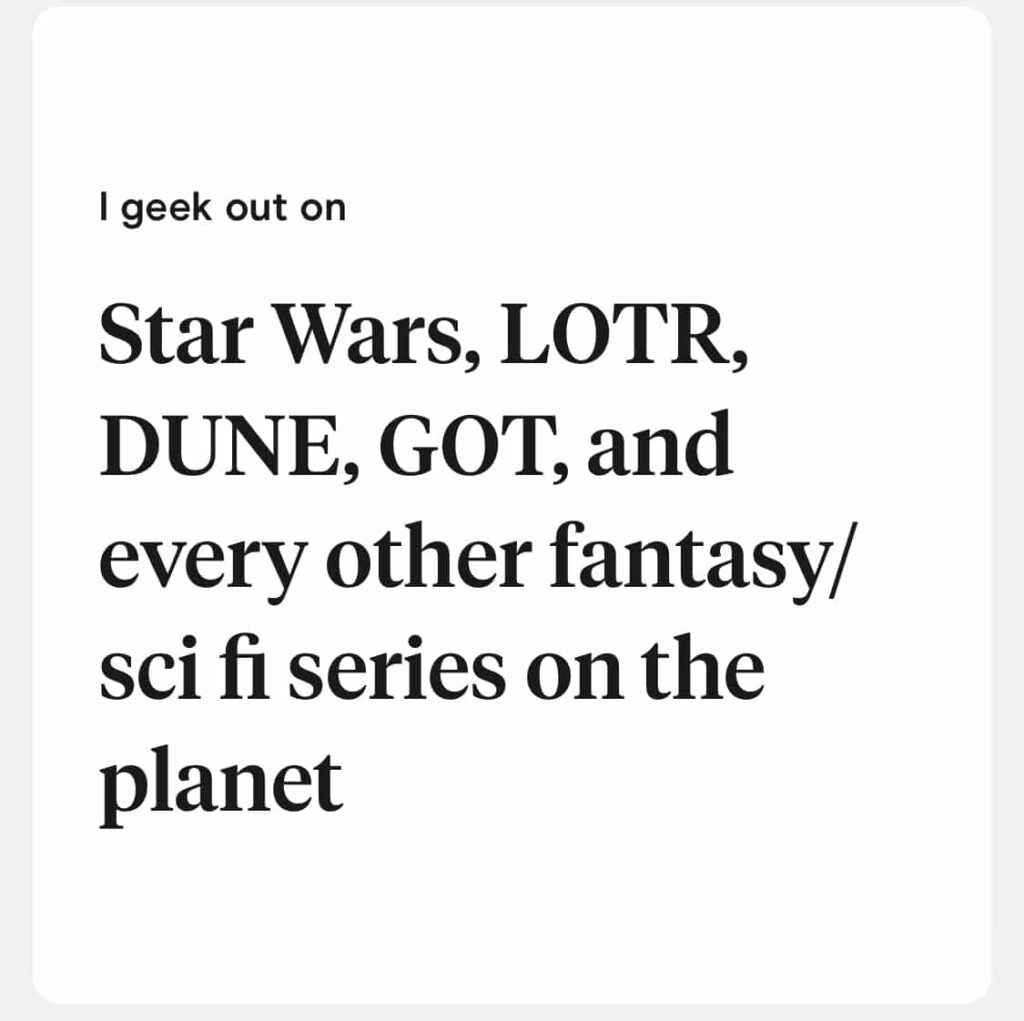 i geek out on 