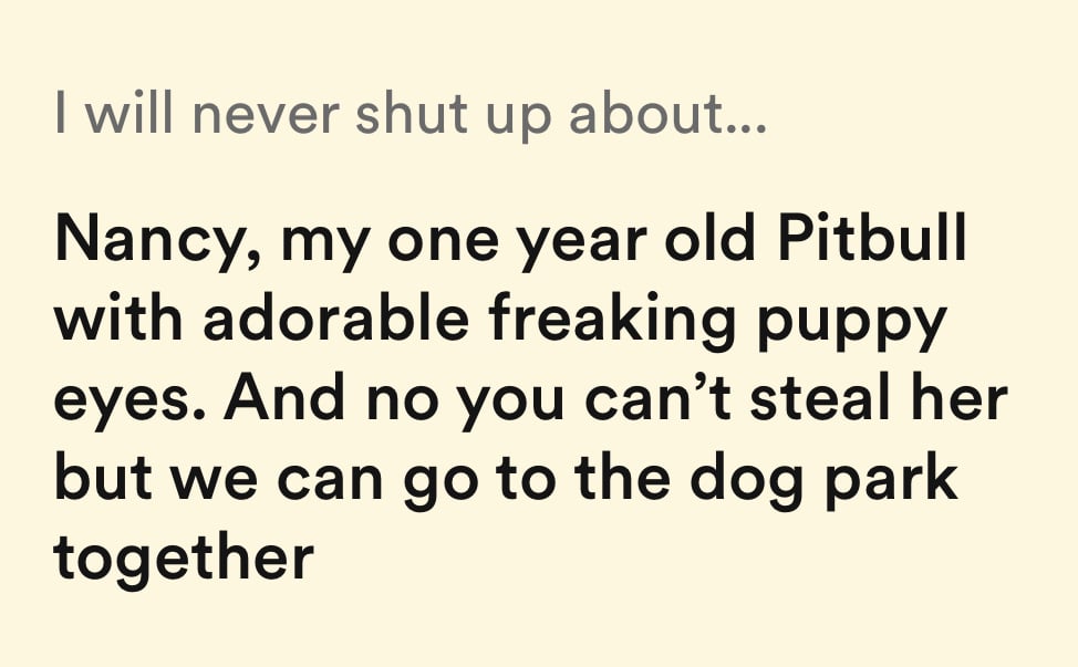 I will never shut up about bumble