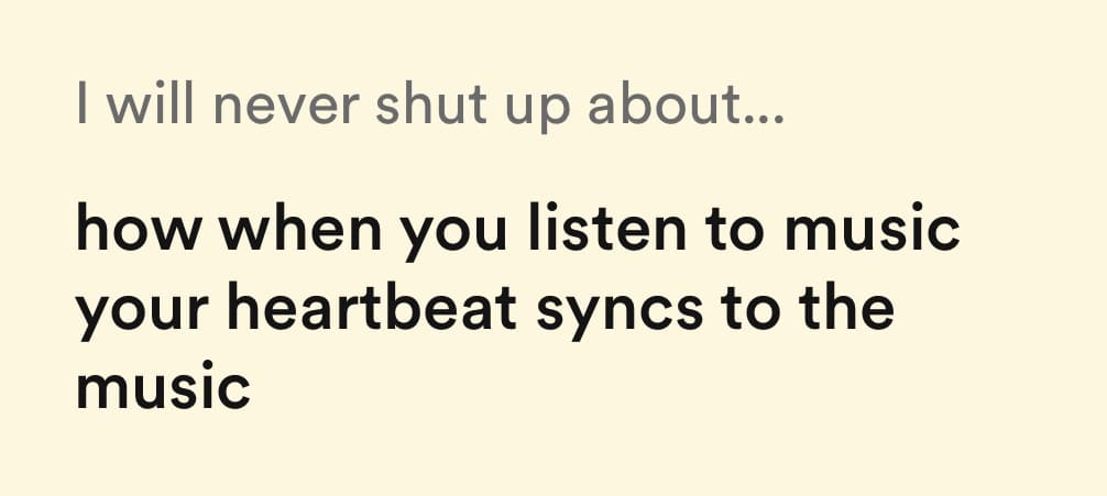I will never shut up about