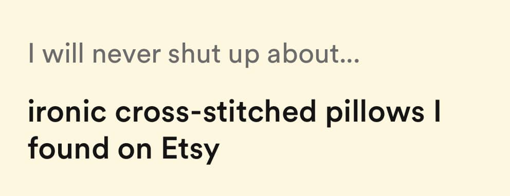 I will never shut up about