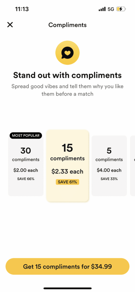 bumble compliments examples