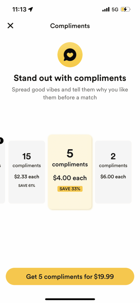 bumble compliments examples