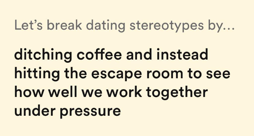 let's break dating stereotypes by