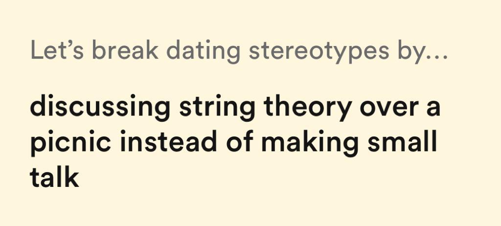 let's break dating stereotypes by