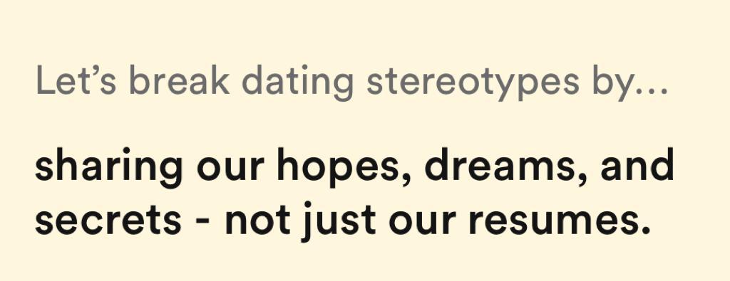 let's break dating stereotypes by