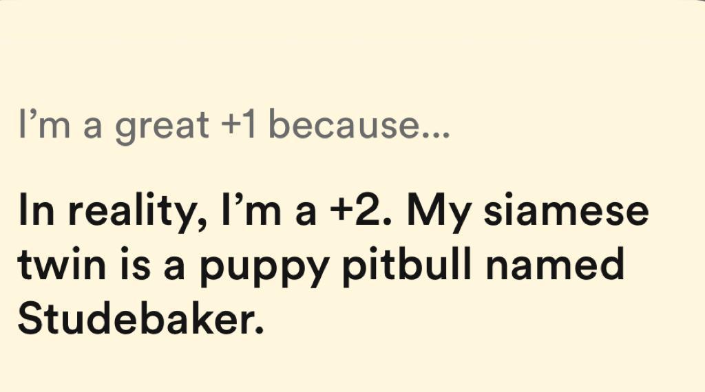 I'm a great +1 because