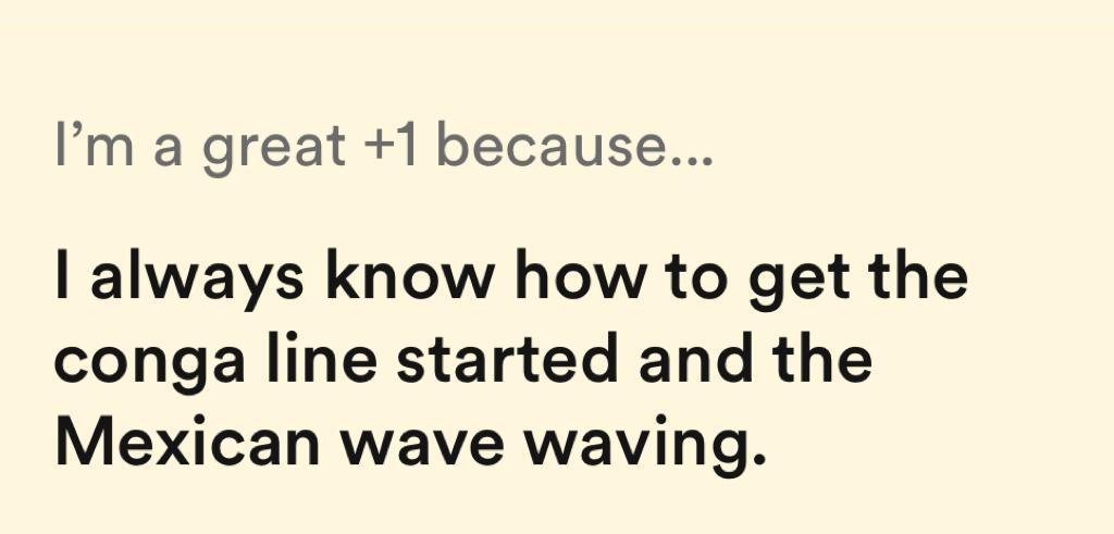 I'm a great +1 because