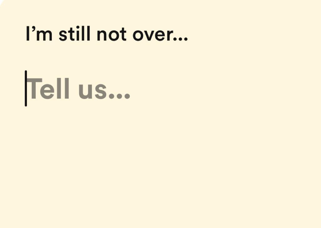 I'm still not over...