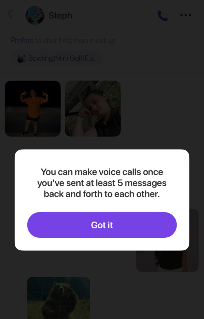 Duet dating app call feature