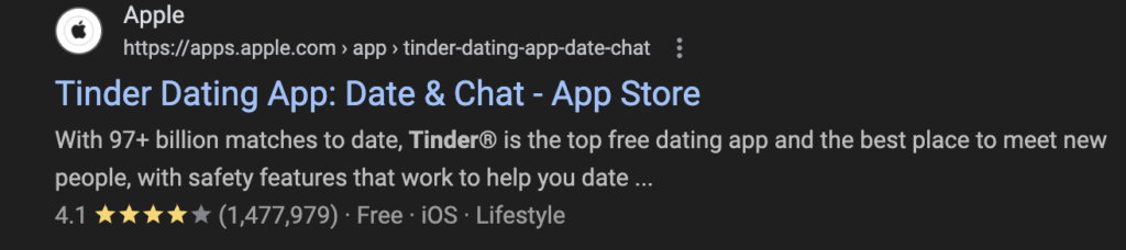 tinder app store